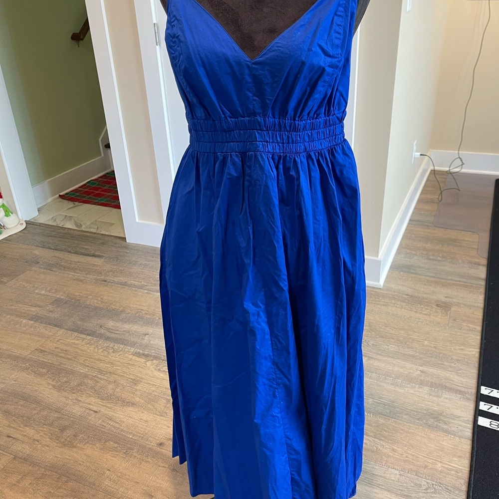 Old Navy Blue Midi Dress with Black Details